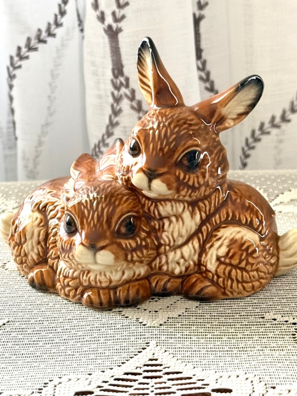 Vintage Goebel Double Bunnies Figurine 34 823 09 West Germany 1980's.